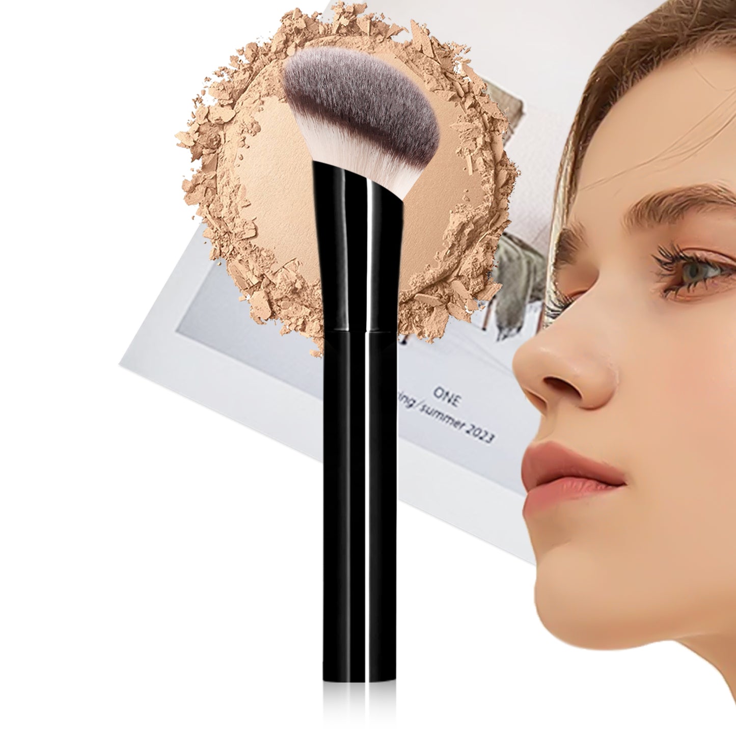 RONSHADOW Full Face Powder Makeup Brush – Foundation, Setting Powder, Blush, Bronzer, Highlighter and Luminizers – Sheer, Even Application and Blending Makeup