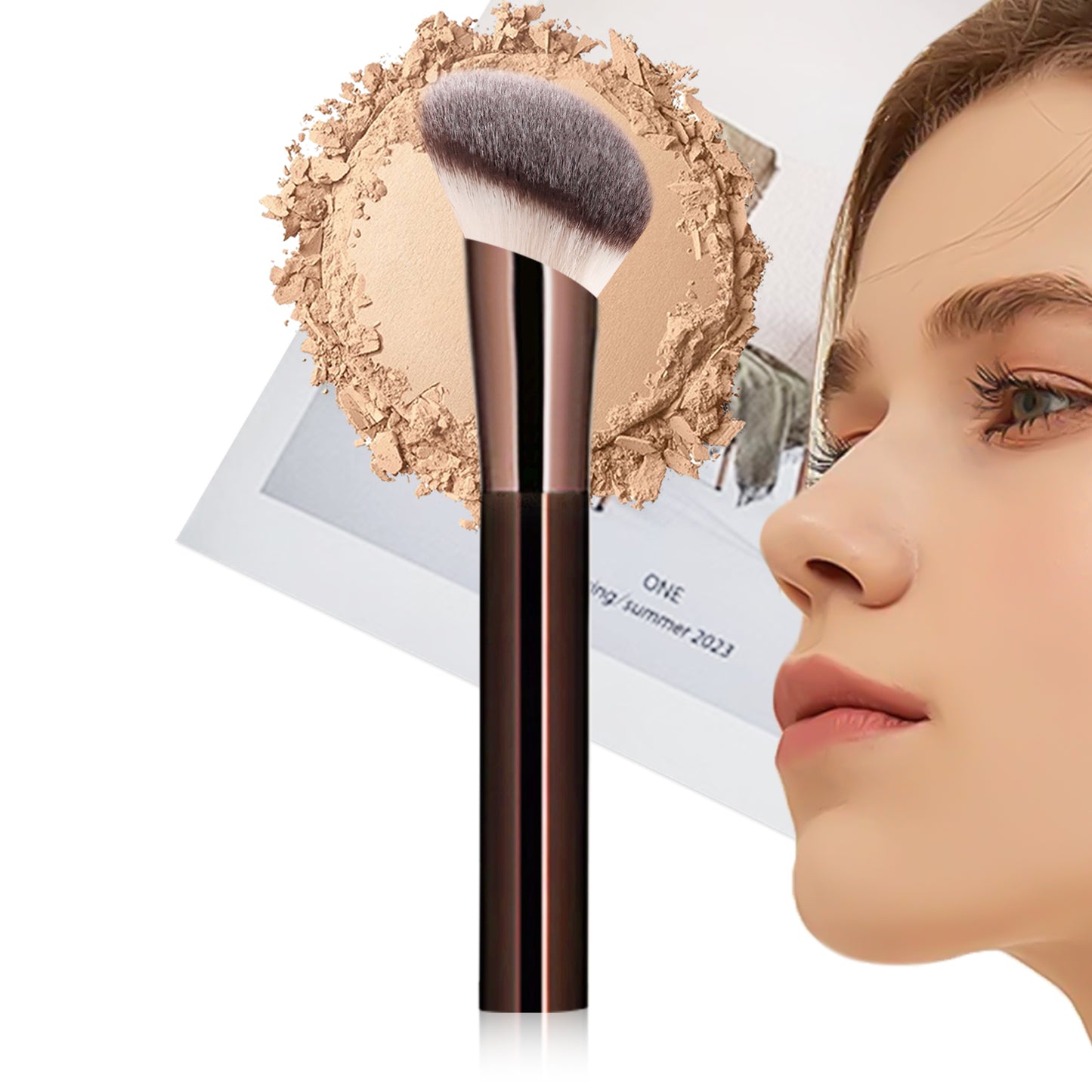 RONSHADOW Full Face Powder Makeup Brush – Foundation, Setting Powder, Blush, Bronzer, Highlighter and Luminizers – Sheer, Even Application and Blending Makeup