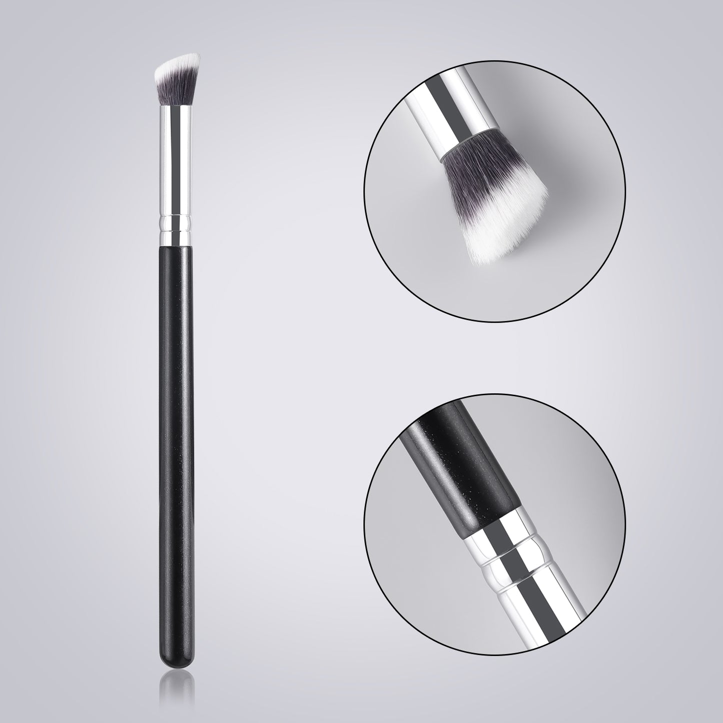 RONSHADOW Nose Contour Brush |High quality wood handle + aluminium ring - Skin-friendly nylon bristles - Precise contouring of nose shape
