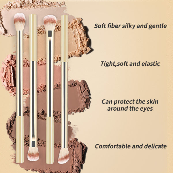20-Piece + 2 Sponge + Storage Pouch Set Dual-Ended Multi-Function Brushes Perfectly Suited for Liquid Foundations, Concealers, and Loose Powder Blending