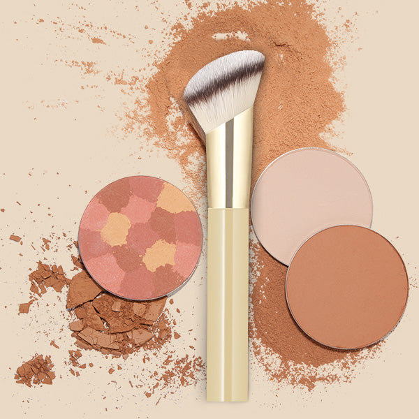 20-Piece + 2 Sponge + Storage Pouch Set Dual-Ended Multi-Function Brushes Perfectly Suited for Liquid Foundations, Concealers, and Loose Powder Blending