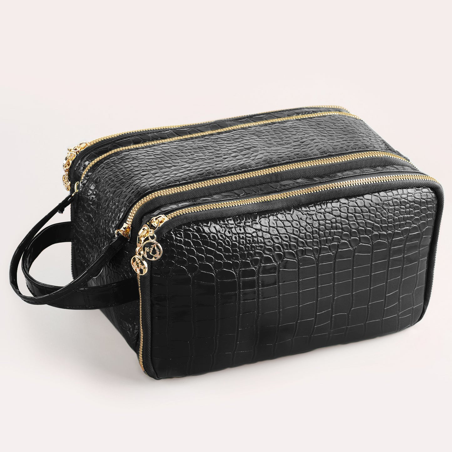 RONSHADOW Textured Embossed Makeup Bag | A Portable Luxury Beauty Toolkit
