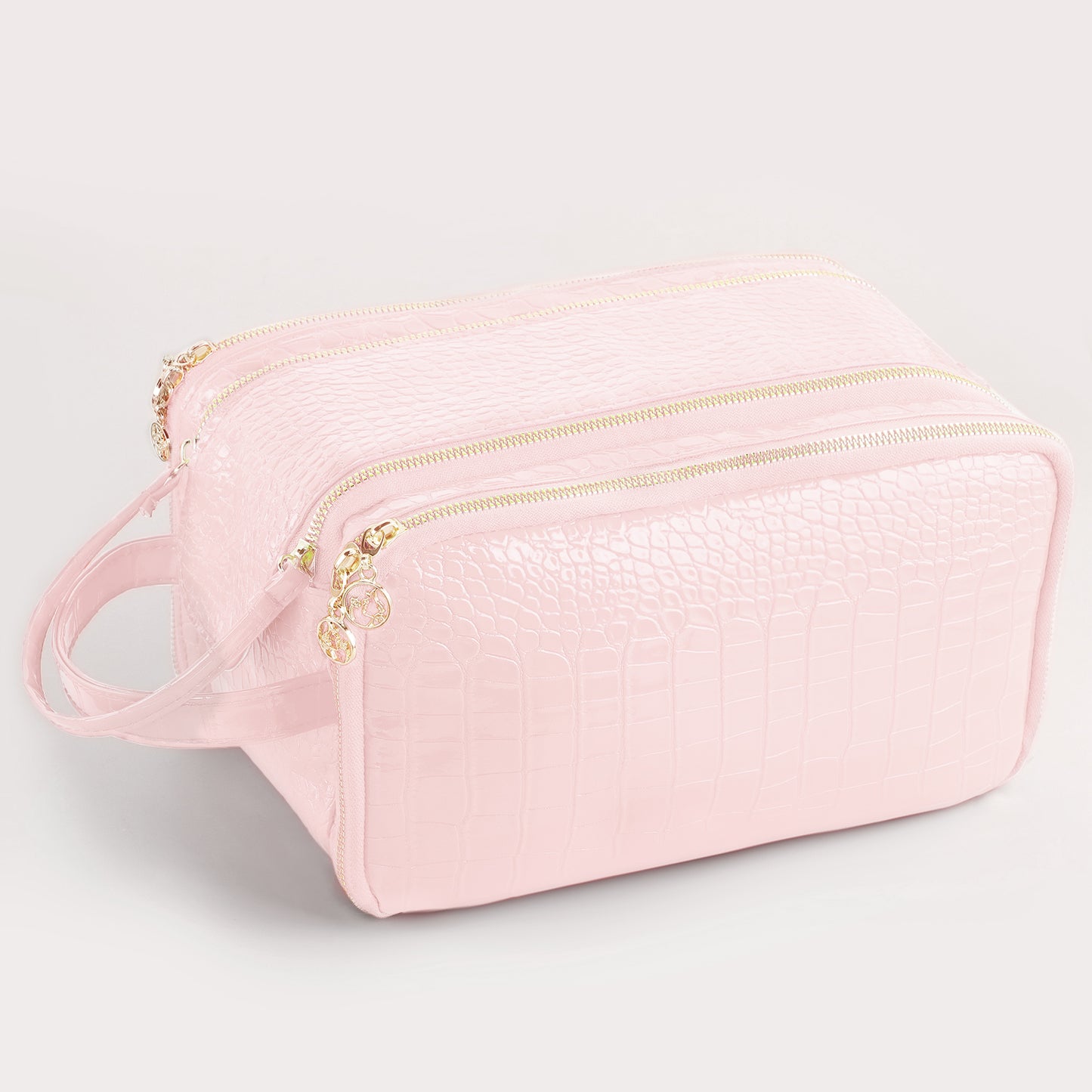 RONSHADOW Textured Embossed Makeup Bag | A Portable Luxury Beauty Toolkit