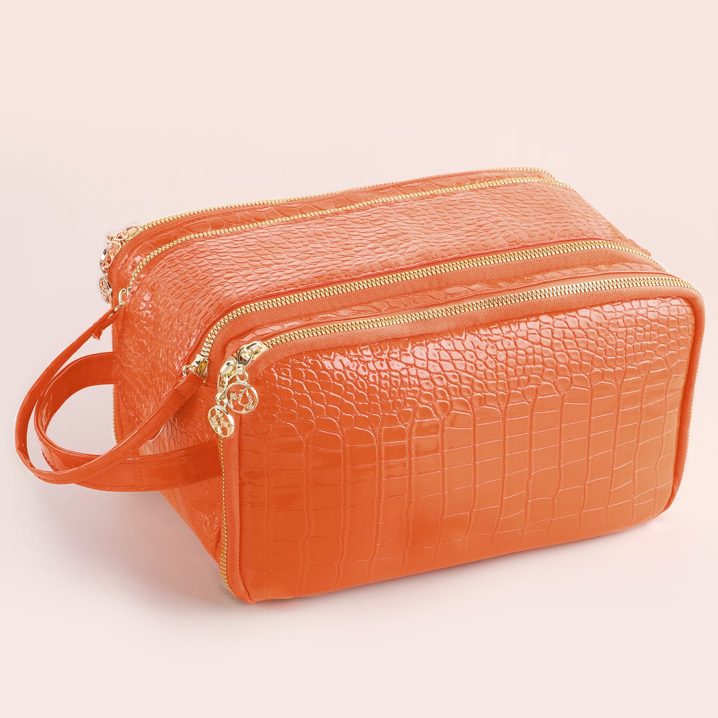RONSHADOW Textured Embossed Makeup Bag | A Portable Luxury Beauty Toolkit