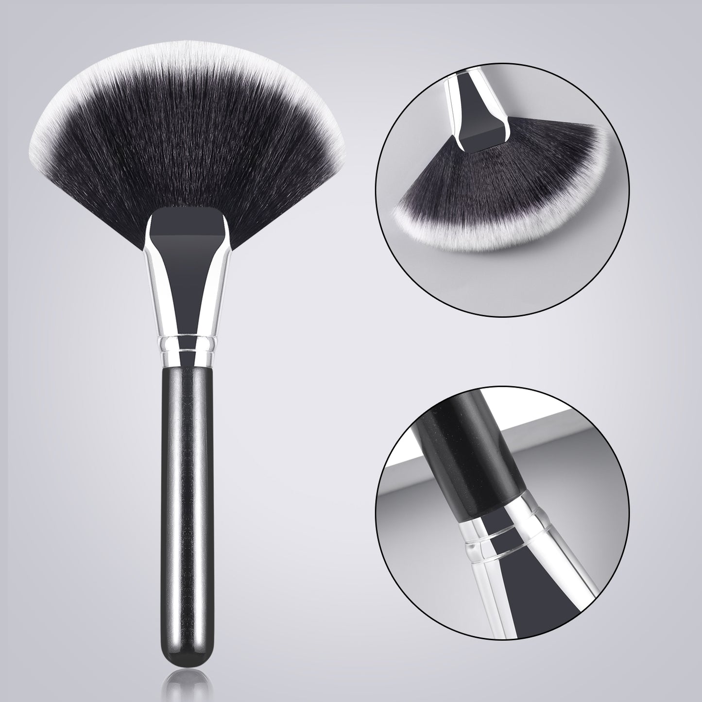 RONSHADOW Large Fan-Shaped Loose Powder & Powder Brush