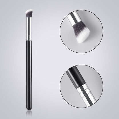 RONSHADOW Nose Contour Brush ｜High quality wood handle + aluminium ring - Skin-friendly nylon bristles - Precise contouring of nose shape