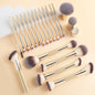 20-Piece + 2 Sponge + Storage Pouch Set Dual-Ended Multi-Function Brushes Perfectly Suited for Liquid Foundations, Concealers, and Loose Powder Blending