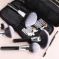 Black Silver Wood Handle Makeup Brush Set - Core Foundation Blush Eyeshadow Kit - Essential Professional Makeup Tools