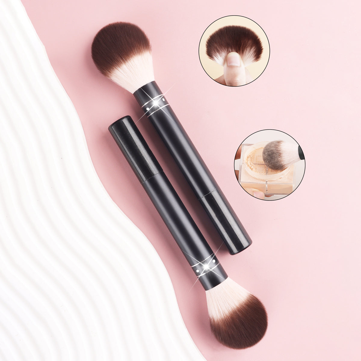 RONSHADOW PORTABLE PRO KIT |*11-in-1 Make-up-Kraftpaket: Pinsel + Schwamm + Puffs in TSA-sicherem Etui*
