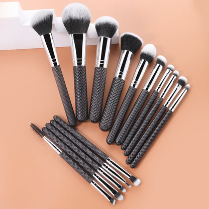 Coffret de pinceaux Ronshadow Black Diamond Pro | *15 pinceaux de qualité professionnelle • Design Diamond Grip • Prêt pour le voyage*