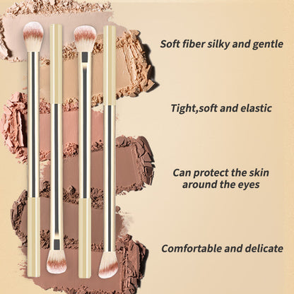 20-Piece + 2 Sponge + Storage Pouch Set Dual-Ended Multi-Function Brushes Perfectly Suited for Liquid Foundations, Concealers, and Loose Powder Blending