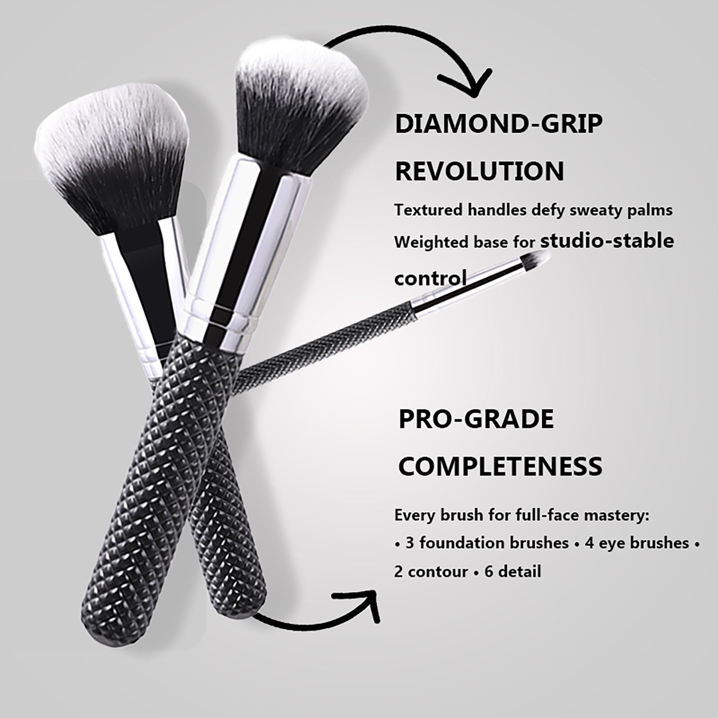 Ronshadow Black Diamond Professional Brush Set